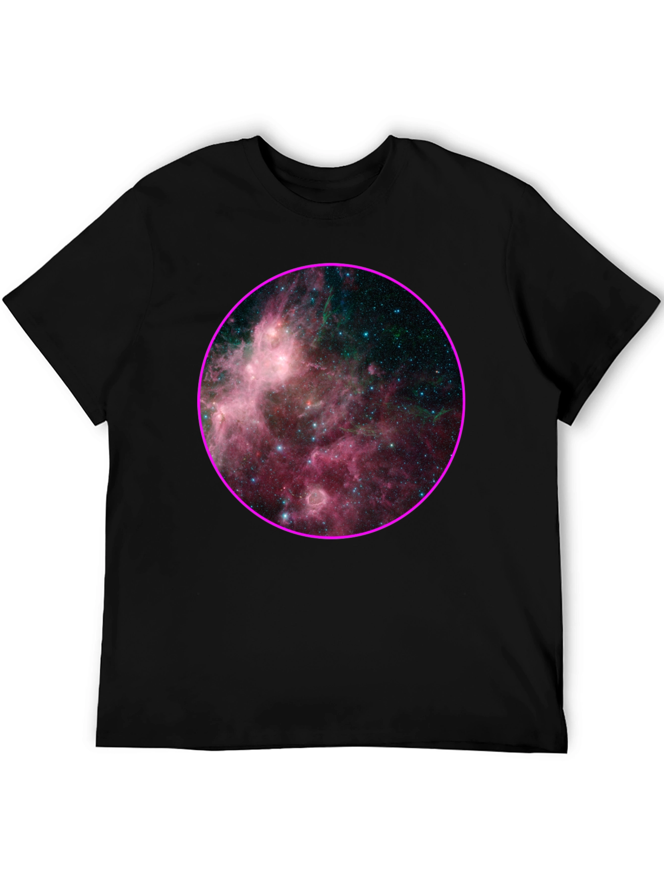 Black Nebula Galaxy Print Black T-Shirt view 5