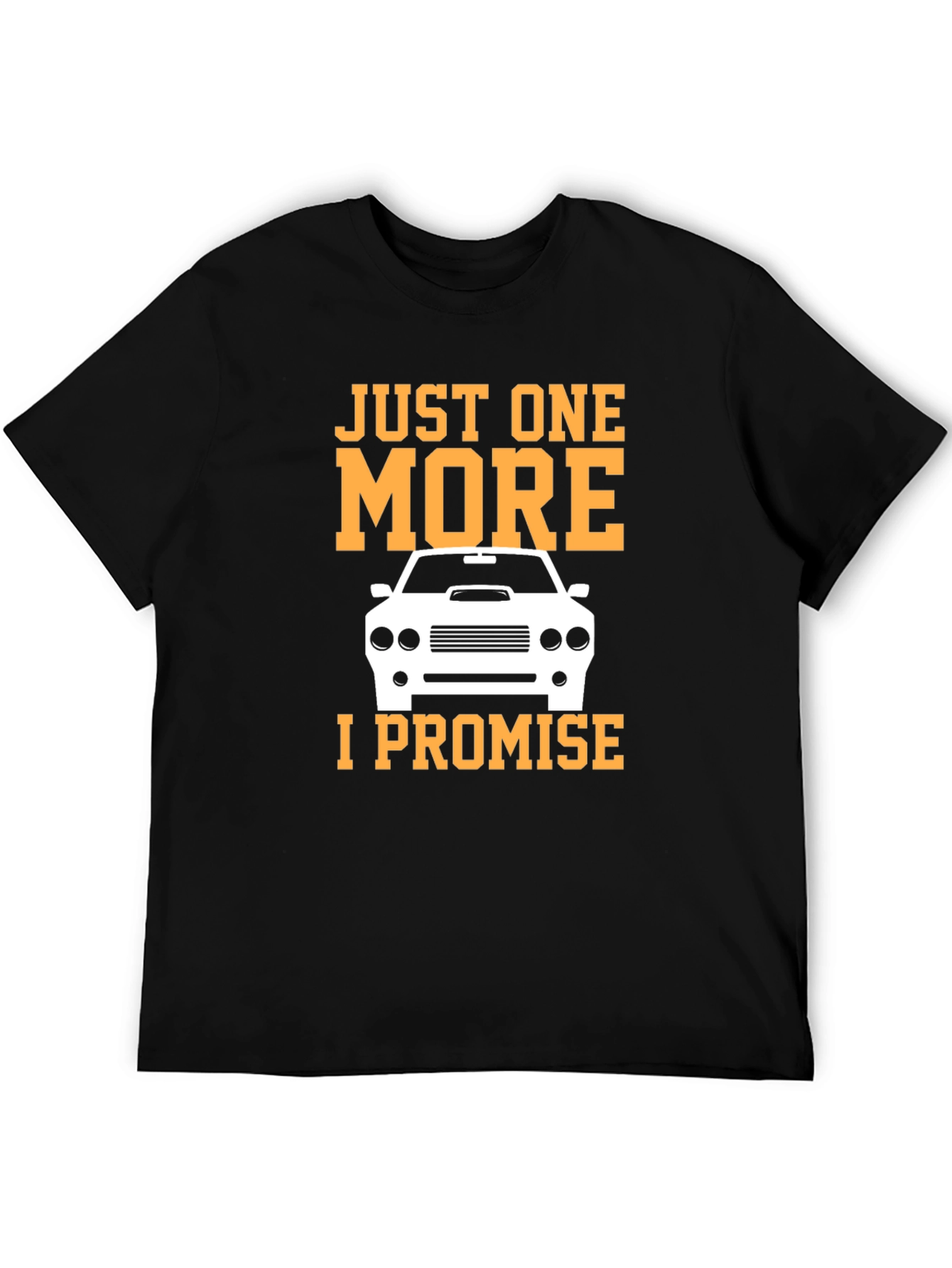 Black Just One More Car T-Shirt - Black Cotton Tee view 5