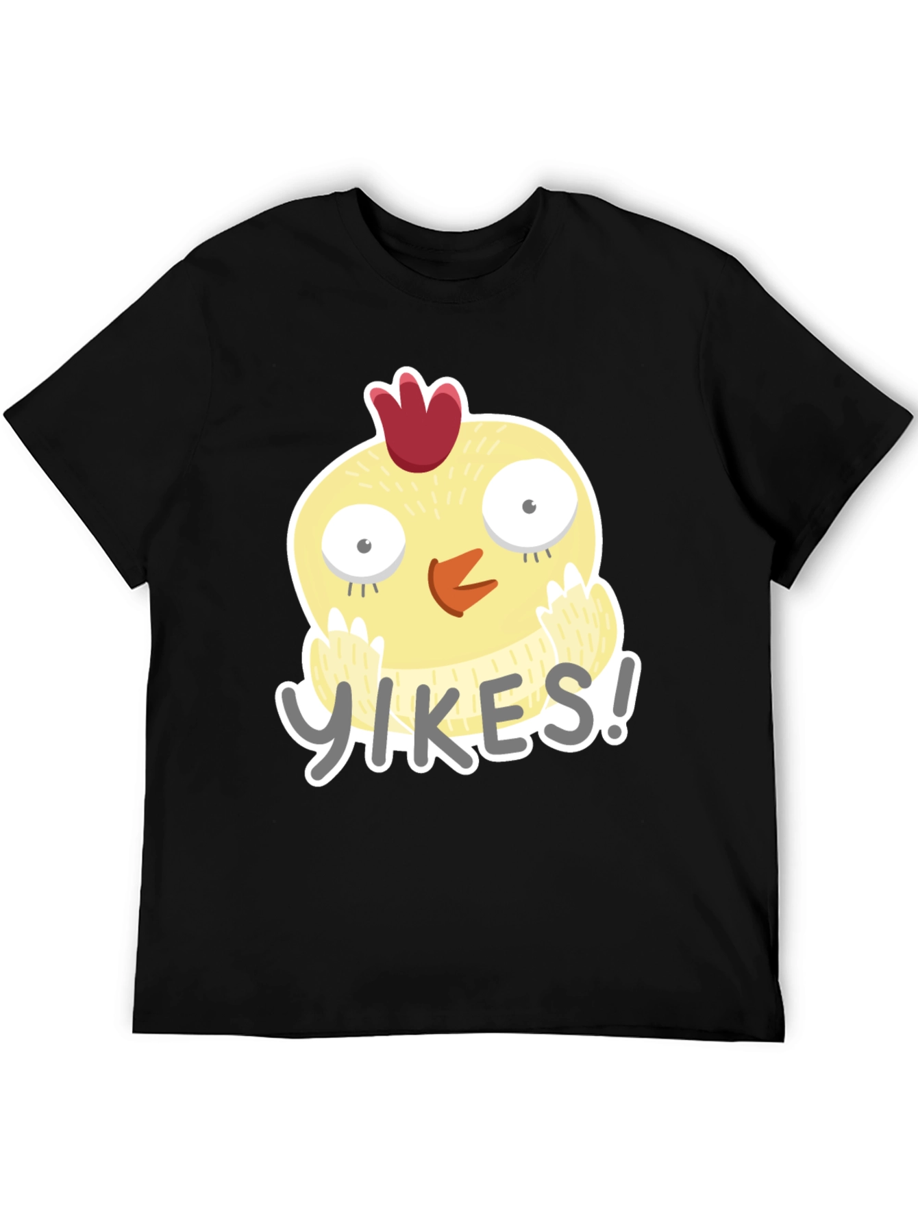 Black Yikes Chicken Graphic Tee - Black Cotton T-Shirt view 5