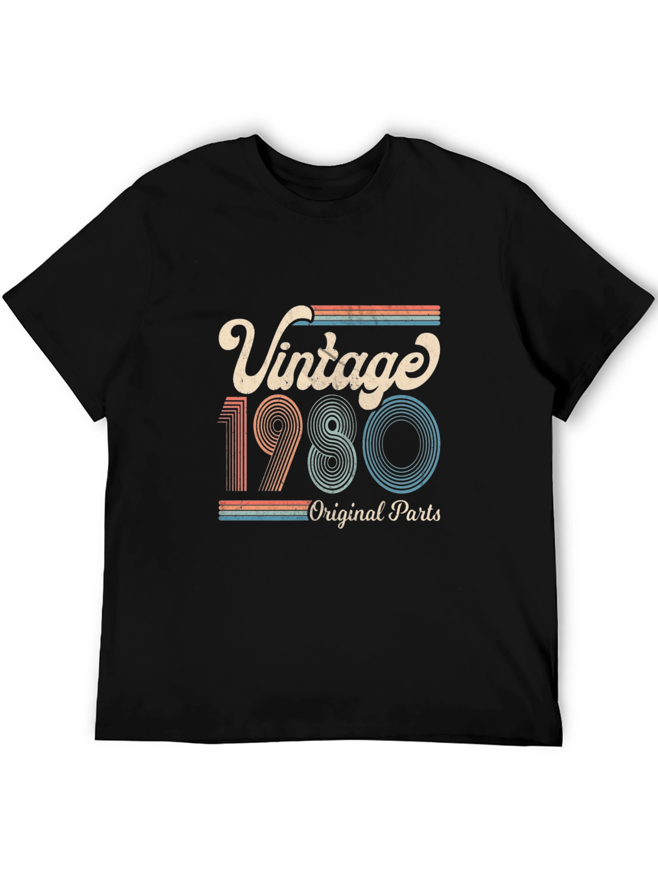 Black Vintage 1980 Original Parts T-Shirt view 5