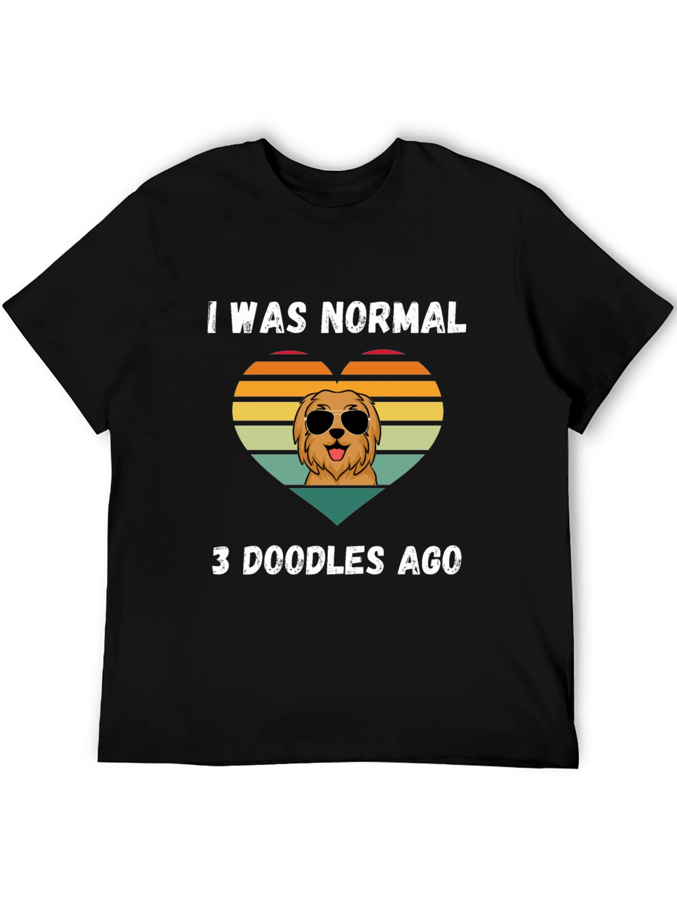 Black I Was Normal 3 Doodles Ago T-Shirt view 5