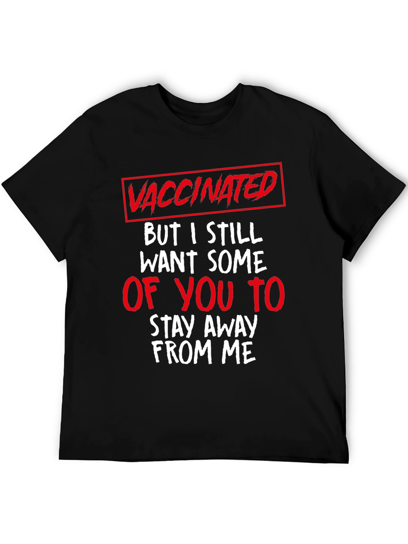 Black Vaccinated Funny Graphic T-Shirt view 5