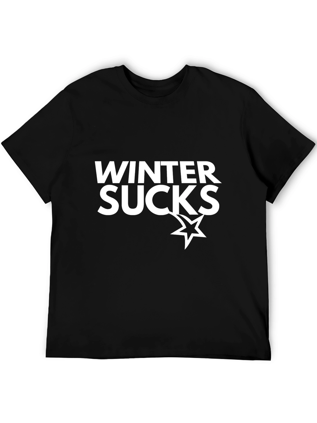 Black Winter Sucks Graphic T-Shirt - Black view 5