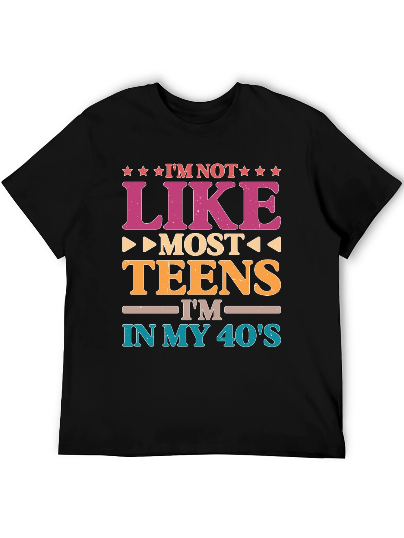 Black I'm Not Like Most Teens T-Shirt - 40's Humor Tee view 5