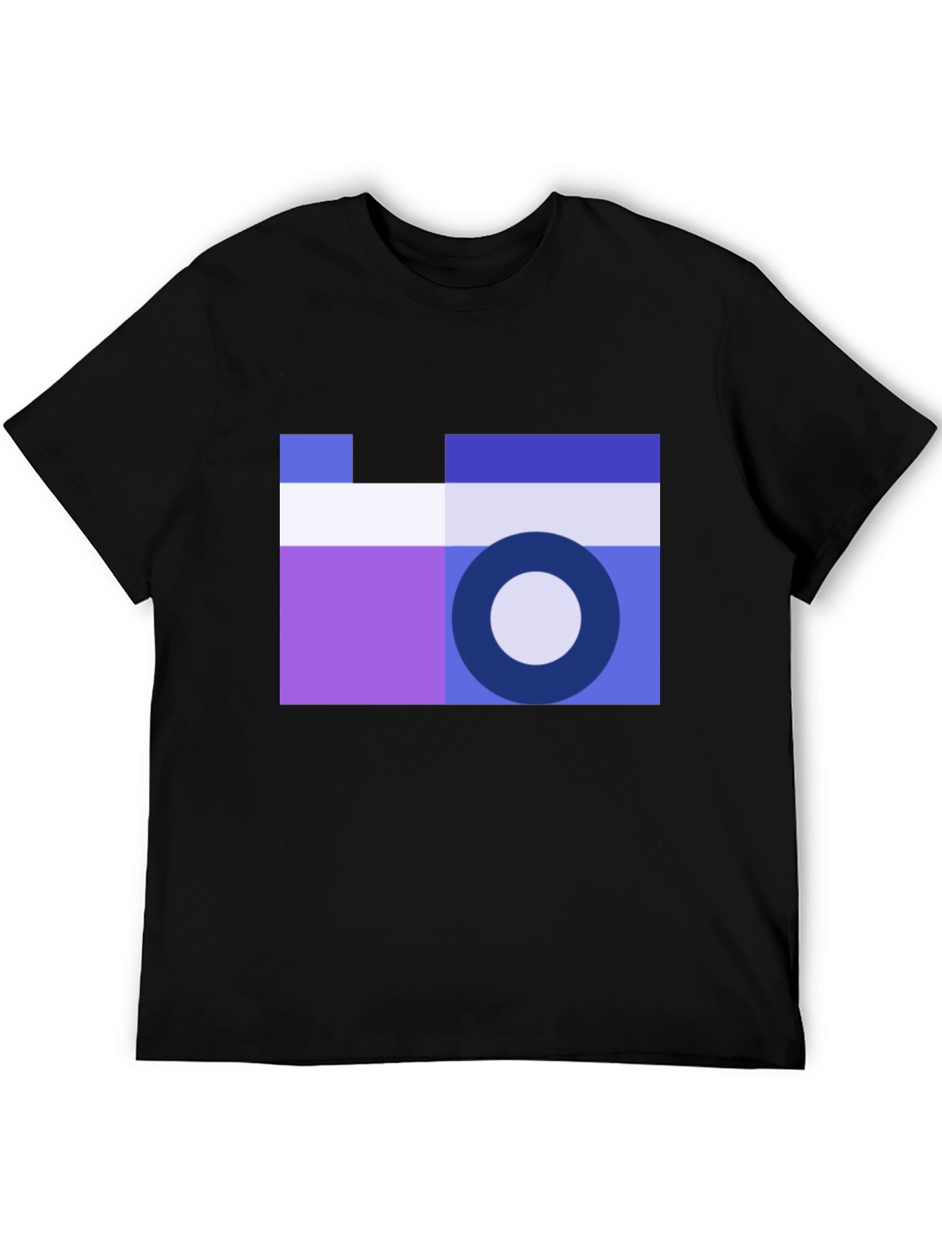 Black Geometric Camera Graphic Tee - Cool Minimalist Design view 5