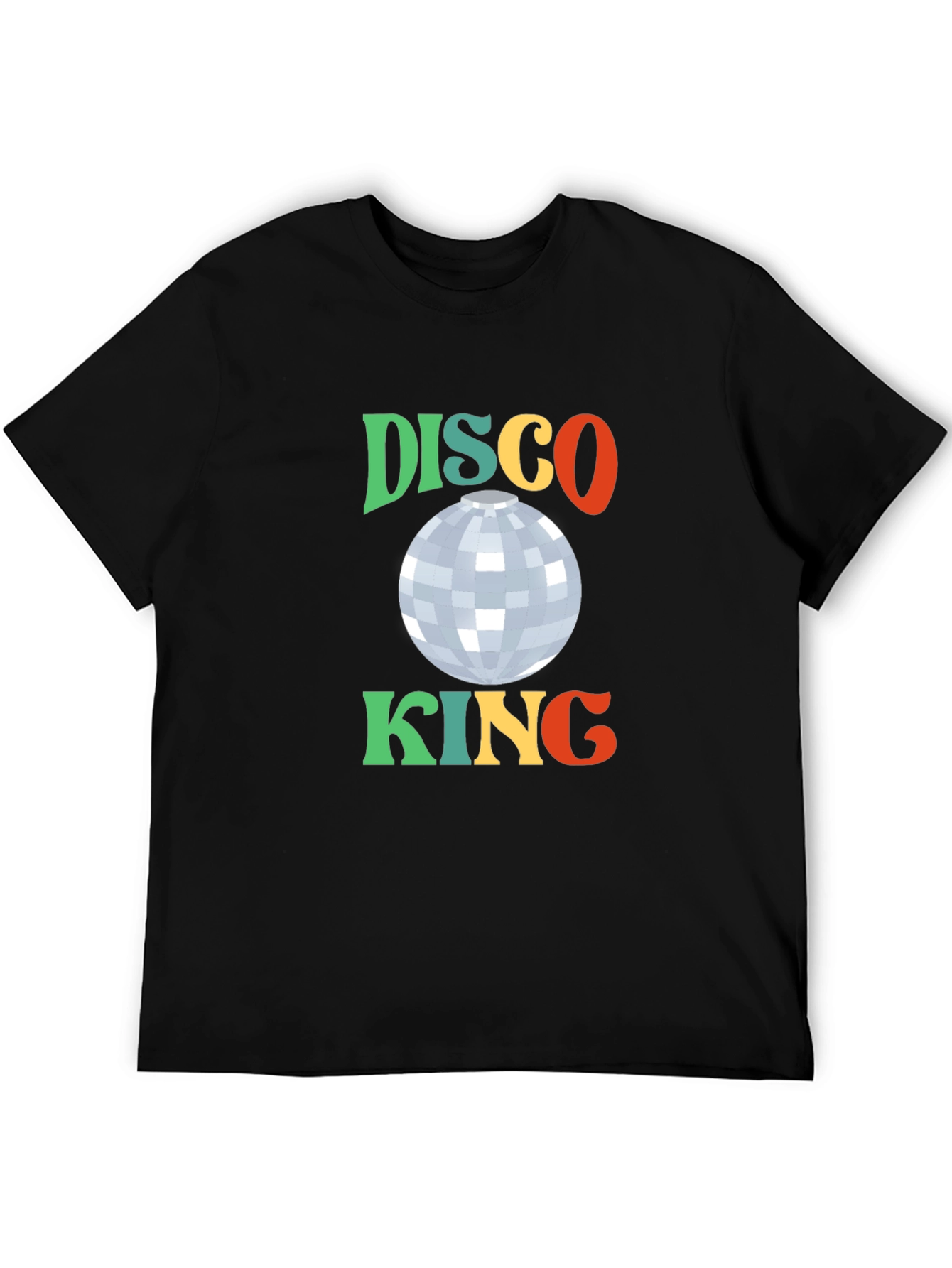 Black Retro Disco King Graphic T-Shirt view 5