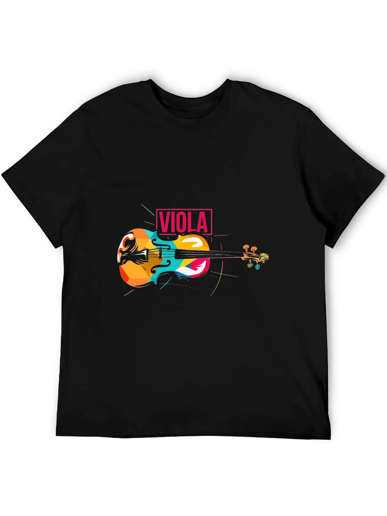 Black Colorful Viola Graphic T-Shirt view 5