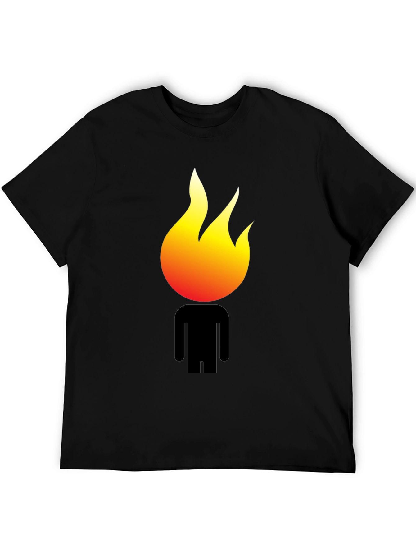 Black Flame Head Graphic Black T-Shirt view 5