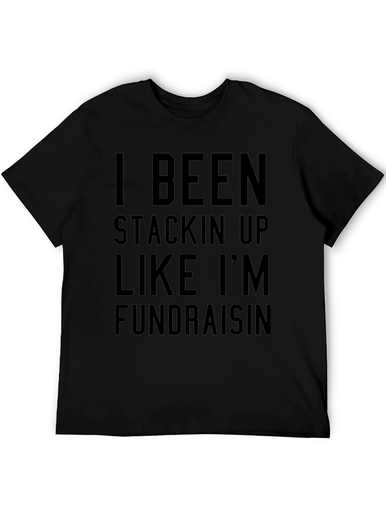 Black Stackin' Up Fundraising Men's Black T-Shirt view 5