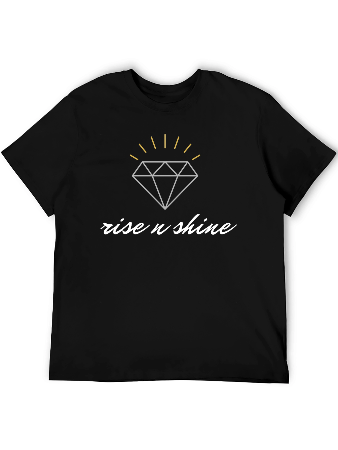 Black Rise n Shine Diamond Graphic Black T-Shirt view 5