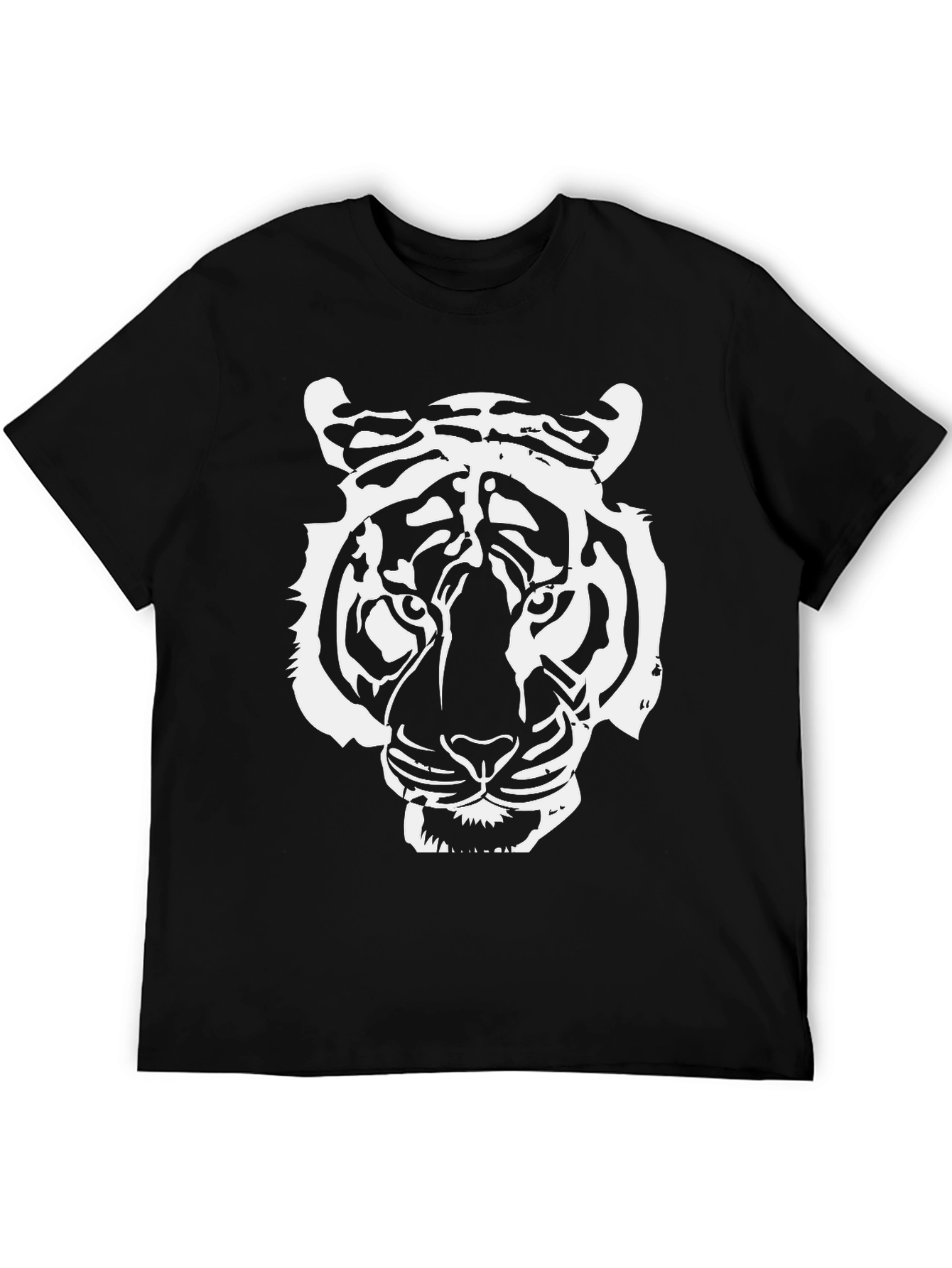 Black Bold Tiger Graphic Tee - Black Cotton T-Shirt view 5