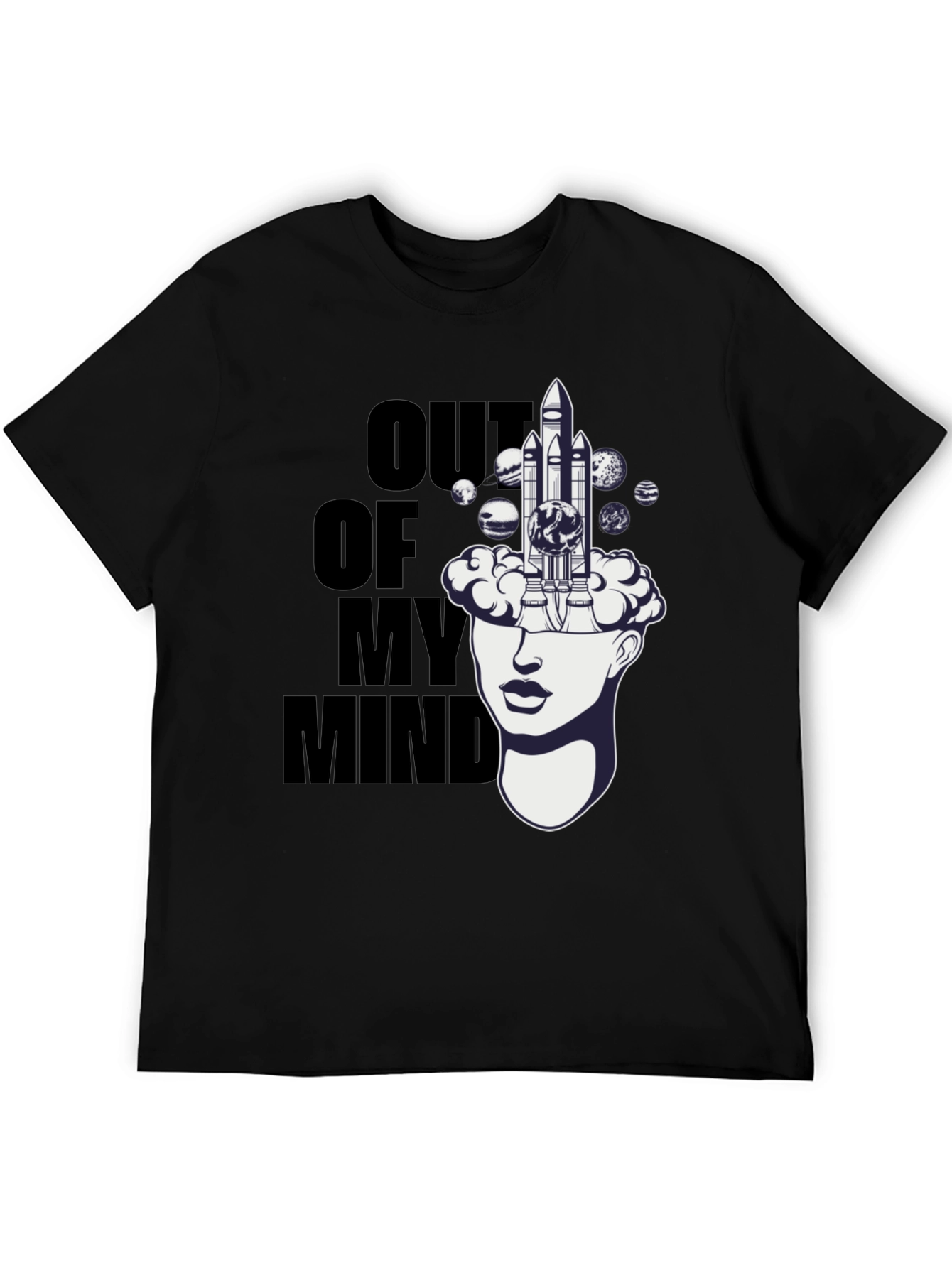 Black Out of My Mind Space Rocket Graphic Tee view 5