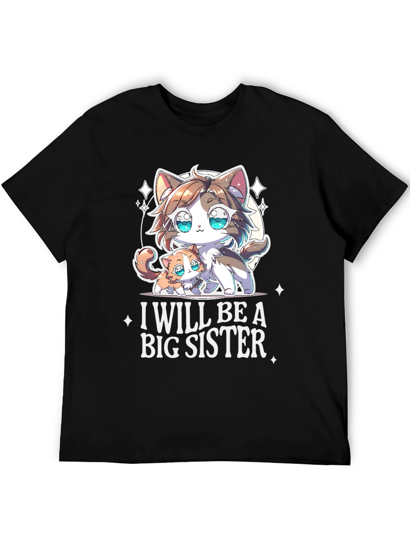 Black I Will Be A Big Sister T-Shirt view 5