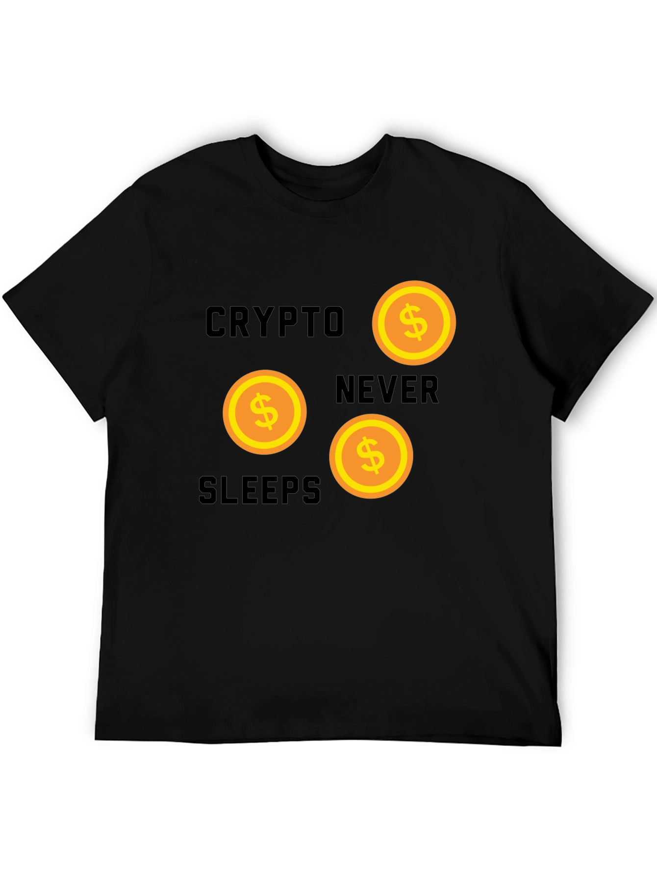 Black Crypto Never Sleeps Graphic Tee view 5