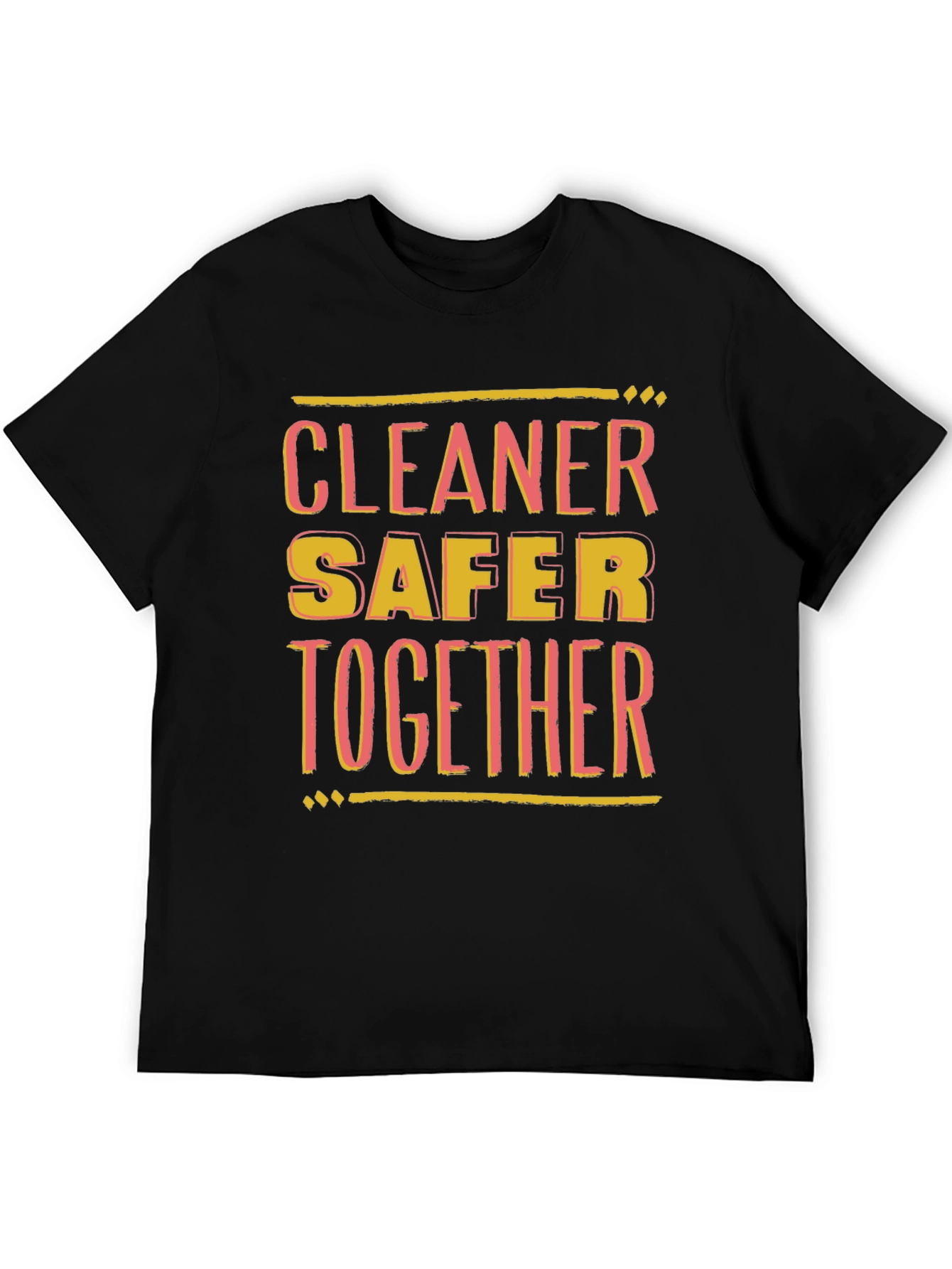 Black Cleaner Safer Together Black Graphic Tee view 5
