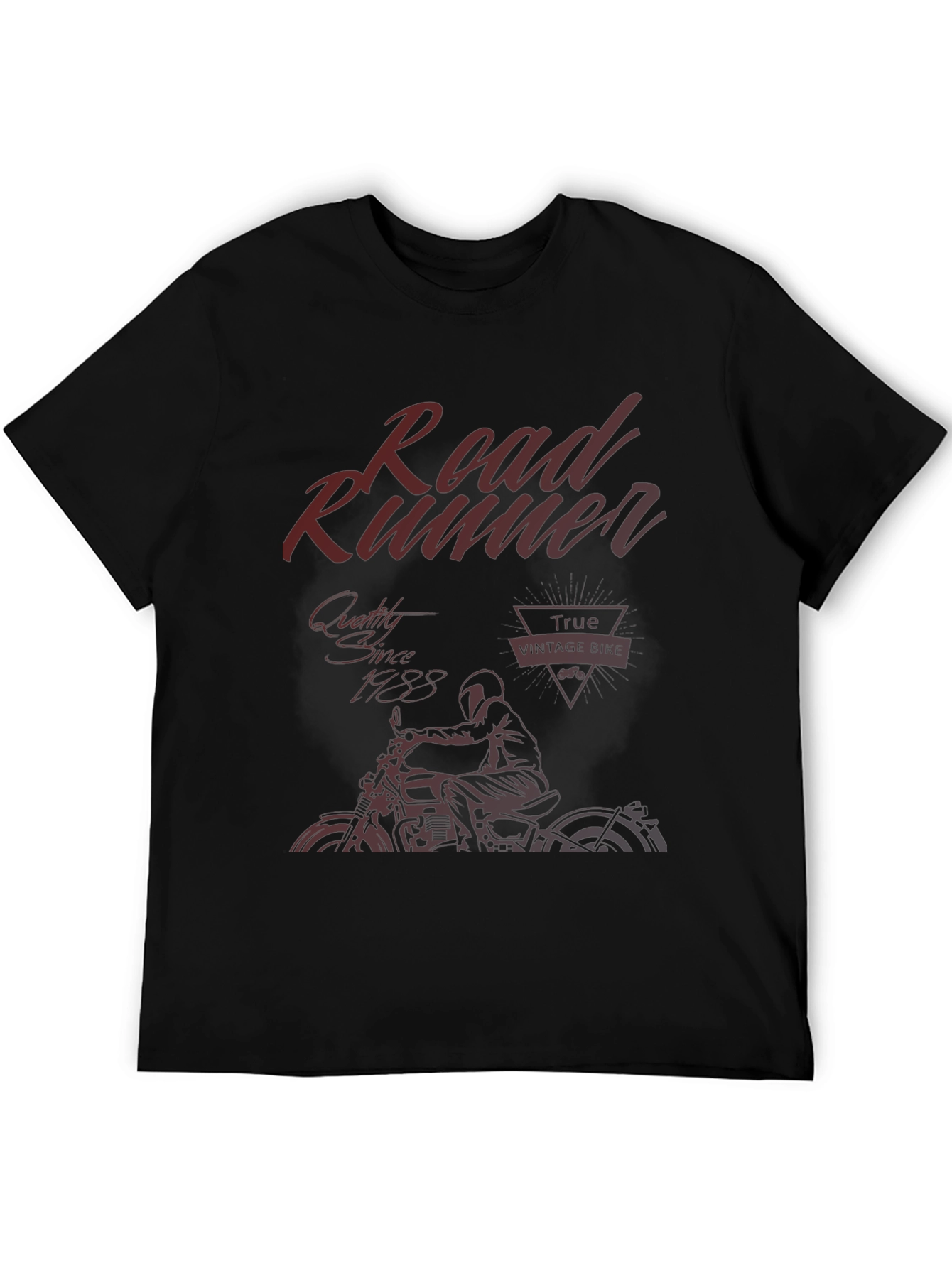 Black Road Runner Vintage Bike T-Shirt - Black view 5