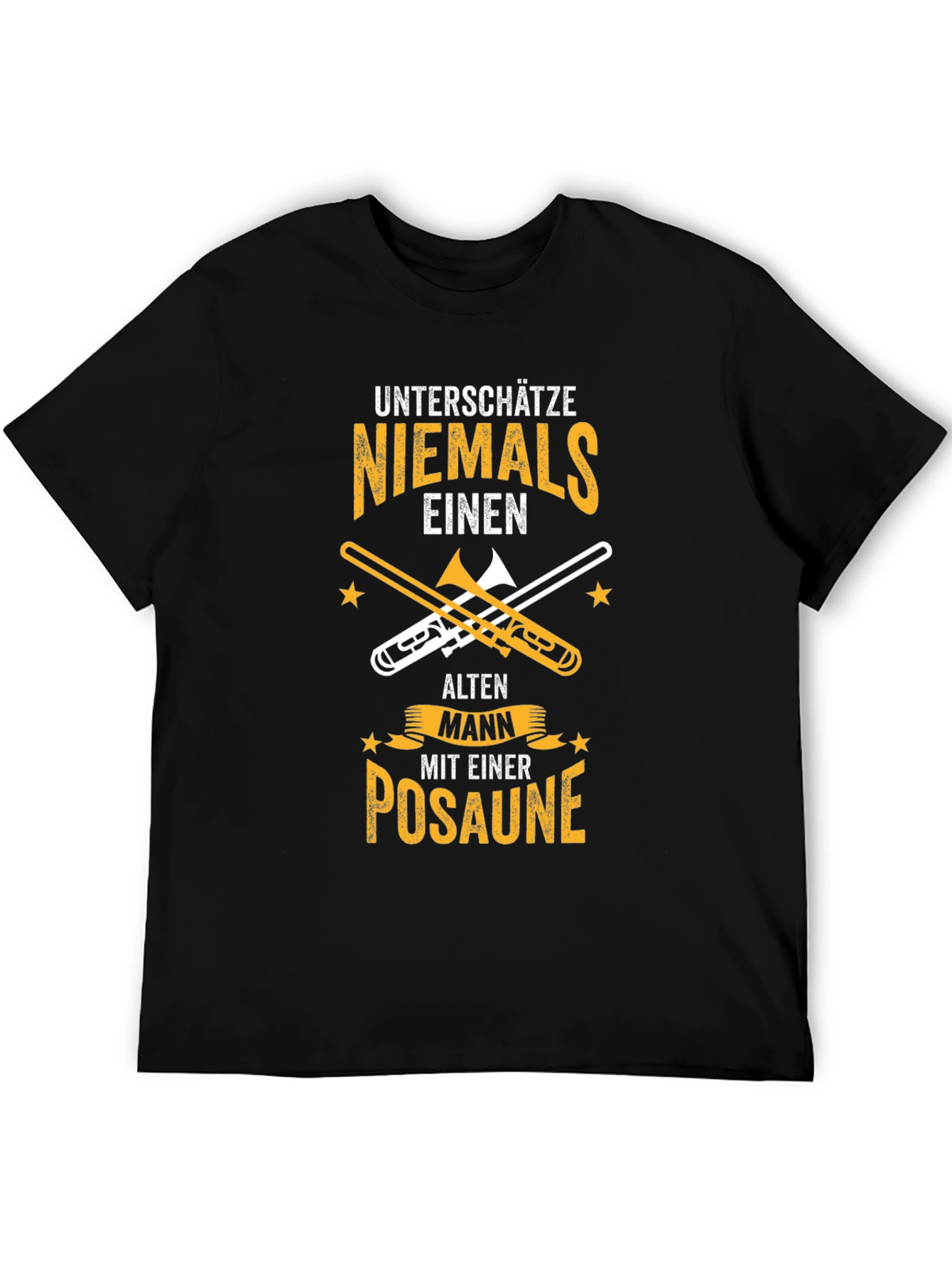 Black Unterschatze Niemals Posaune T-Shirt view 5
