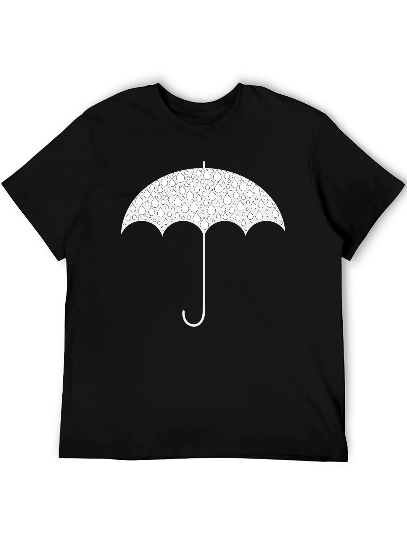 Black Umbrella Raindrop Graphic T-Shirt view 5