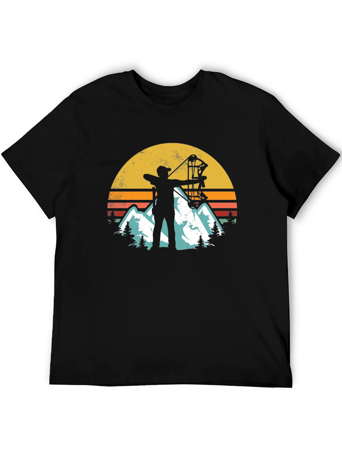 Black Archery Sunset Graphic Tee - Mountain Adventure view 5