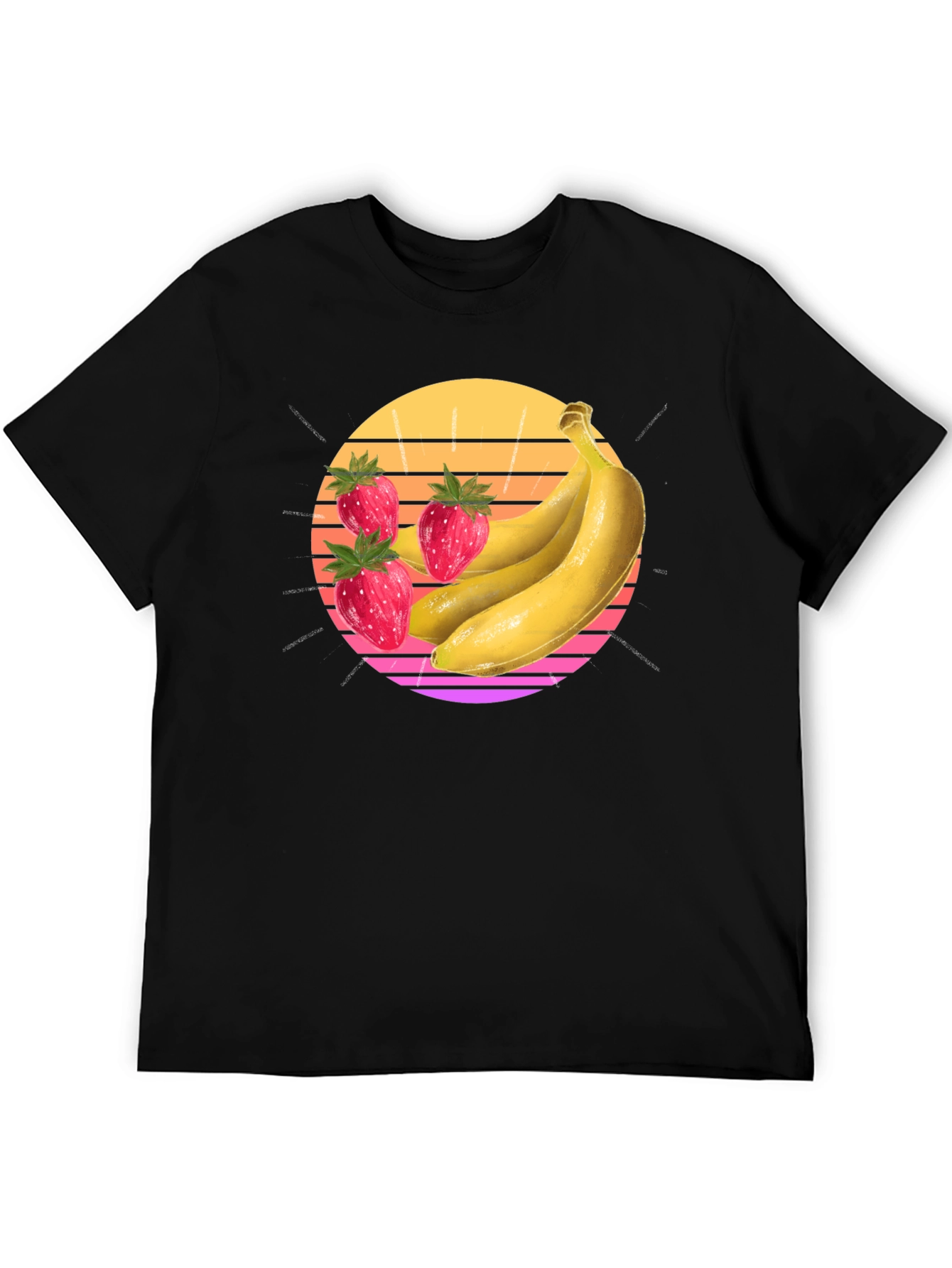 Black Strawberry Banana Sunset Graphic Tee view 5