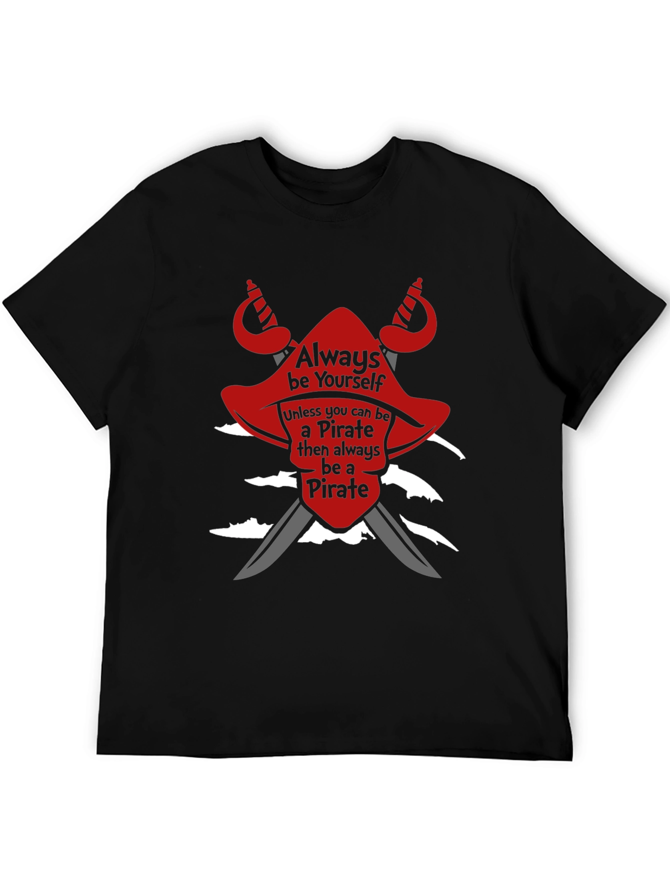 Black Pirate T-Shirt: Always Be Yourself Novelty Tee view 5
