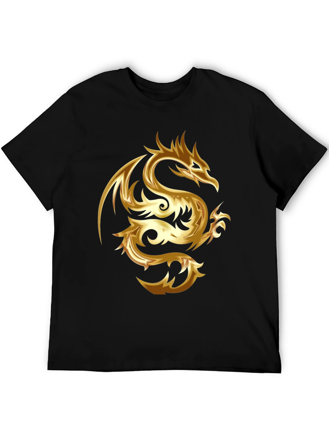 Black Golden Dragon Graphic Tee - Stylish & Bold view 5