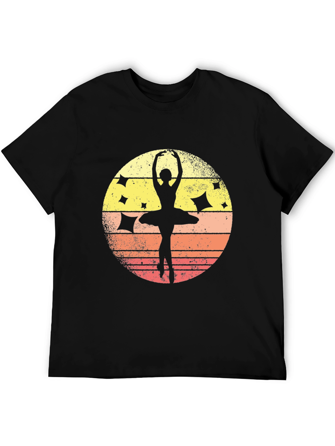 Black Ballet Dancer Silhouette Graphic Tee view 5