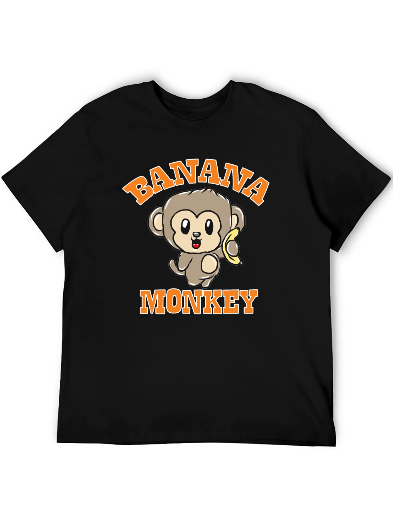 Black Banana Monkey Graphic Print Black T-Shirt view 5