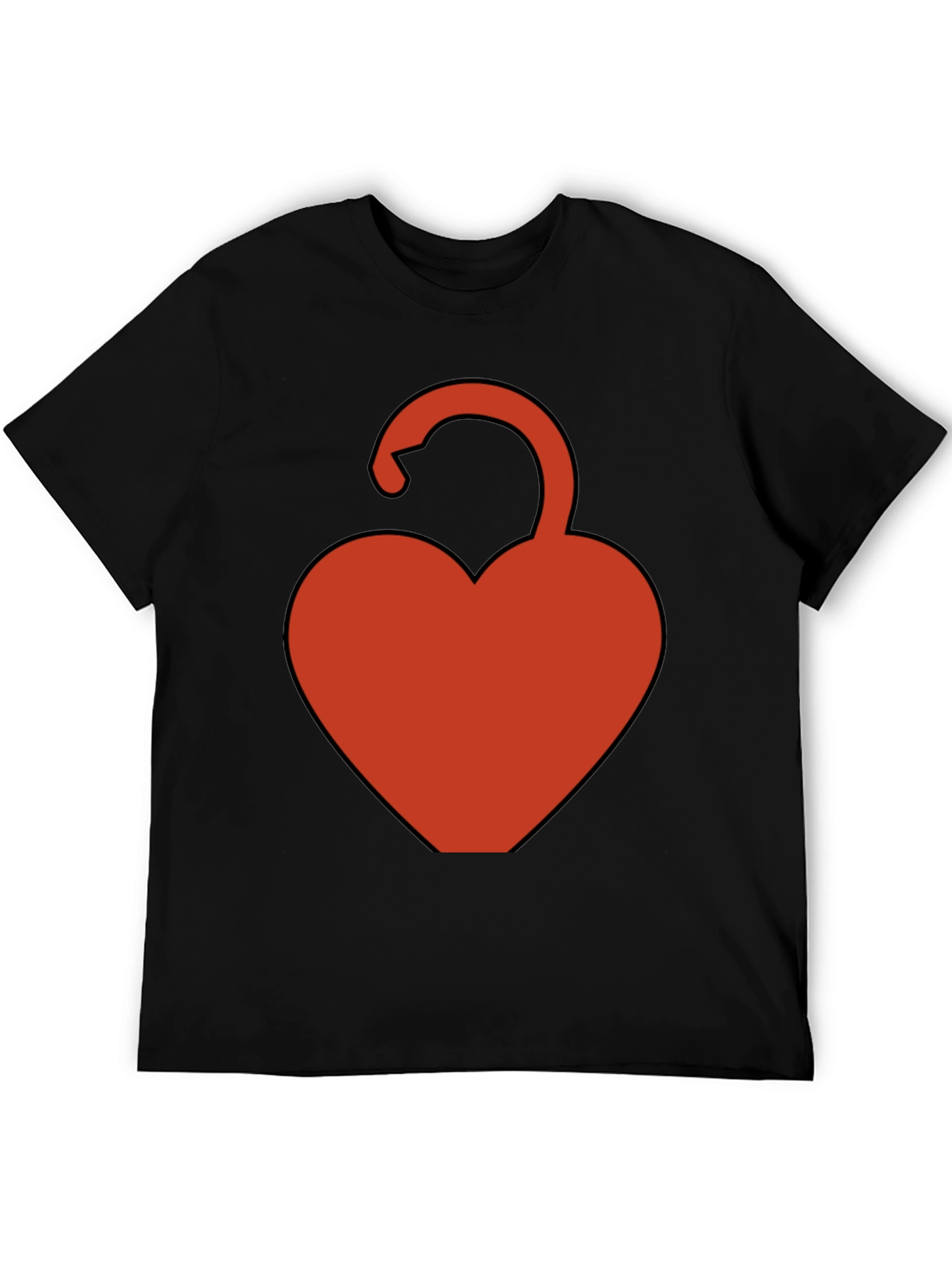 Black Heart Lock Graphic Tee - Black Casual Shirt view 5