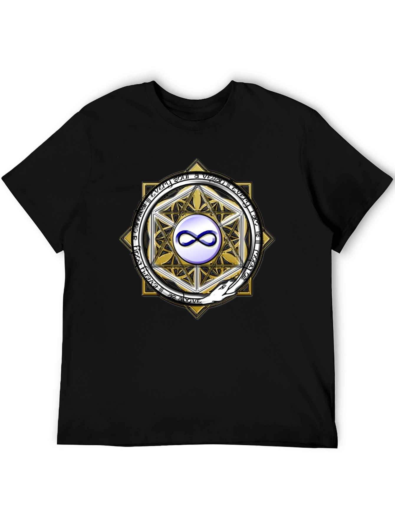 Black Esoteric Infinity Symbol Graphic Tee - Unisex Black T-Shirt view 5
