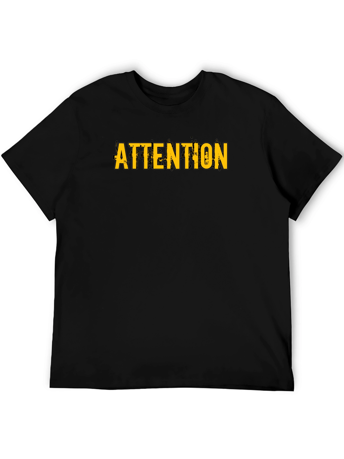 Black Attention Graphic Print Black T-Shirt view 5