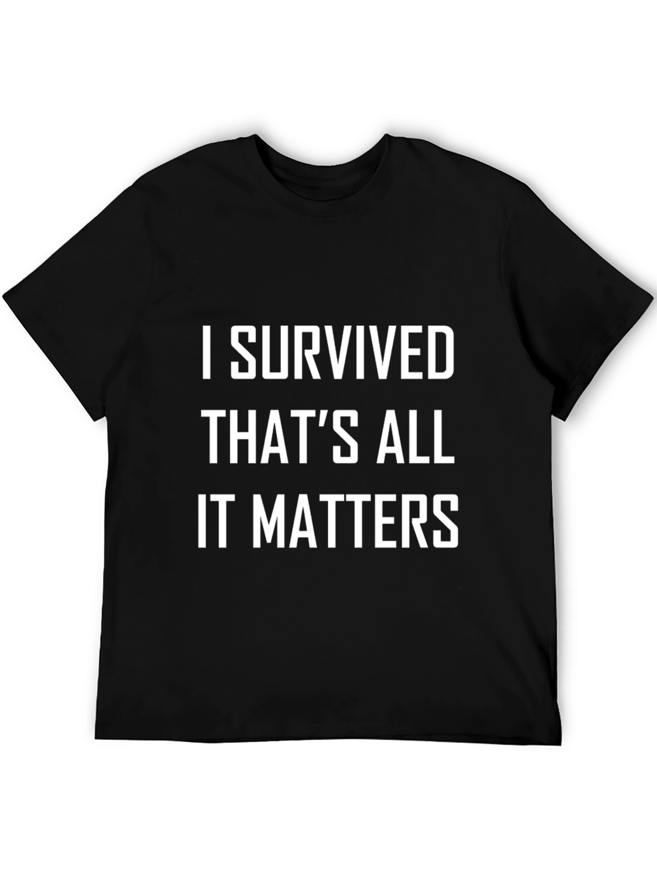 Black I Survived Graphic Tee - Black Cotton Comfort view 5