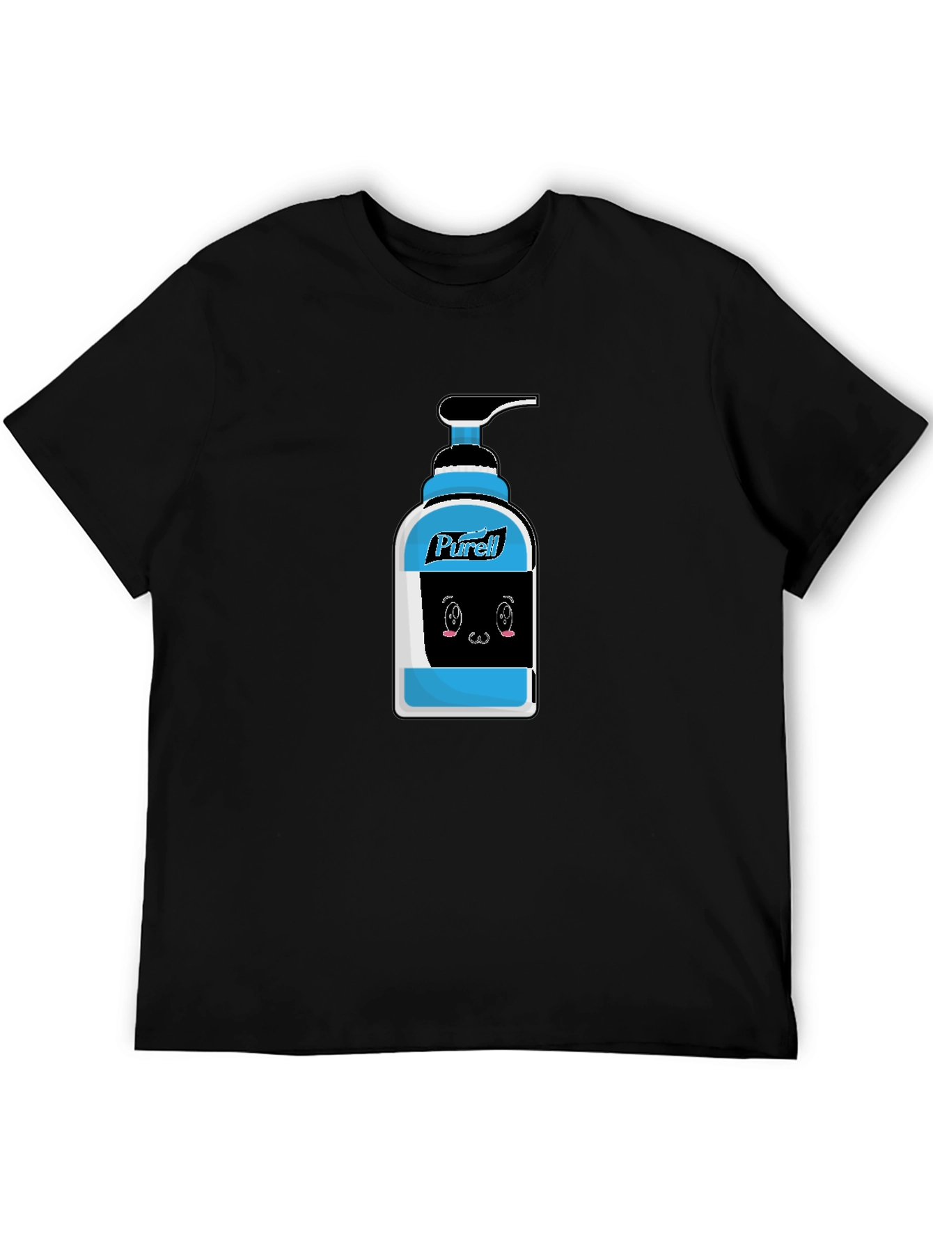 Black Purell Cartoon Graphic Black T-Shirt view 5