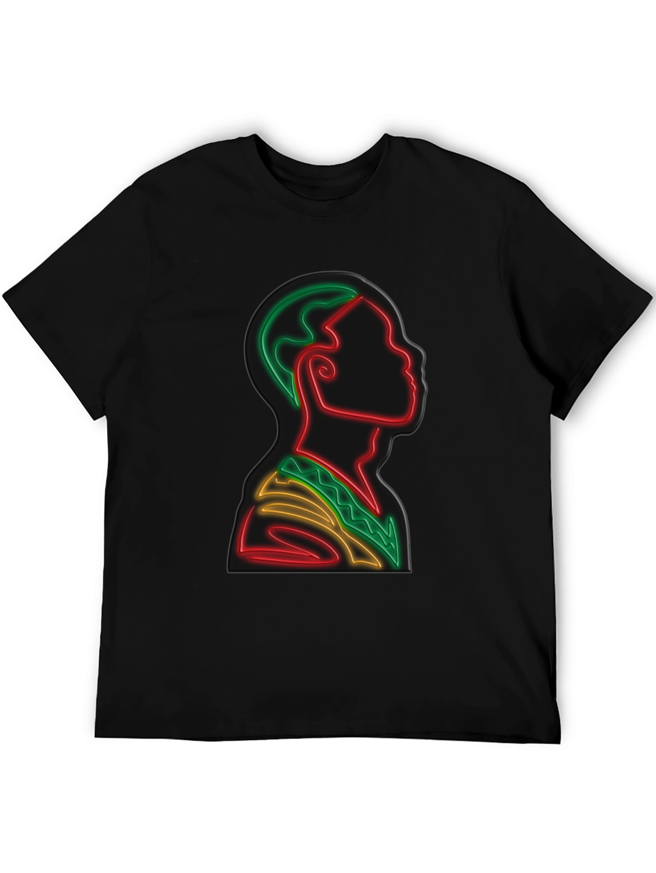 Black Neon Portrait Graphic Tee - Black view 5