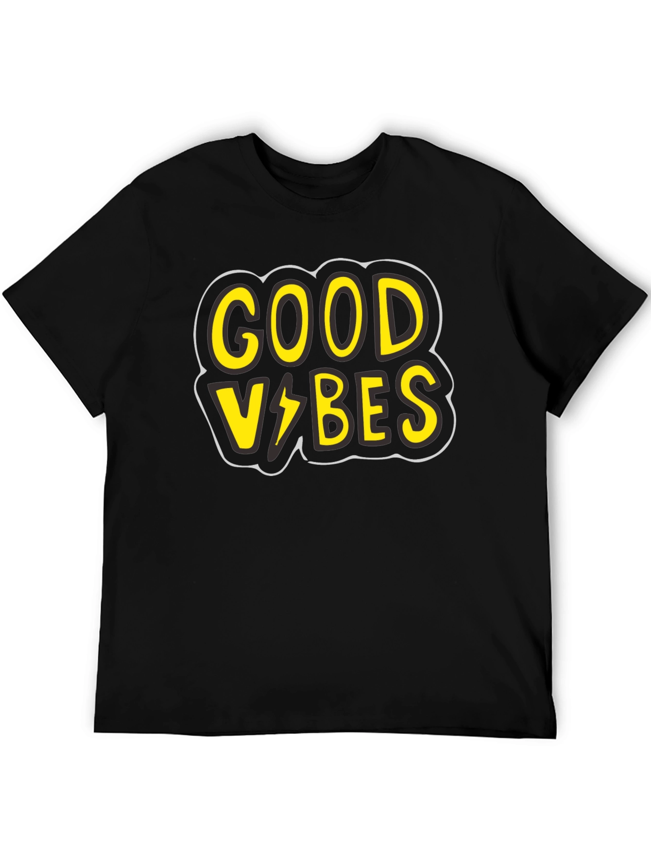 Good Vibes Graphic Tee - Black Cotton T-Shirt - 5