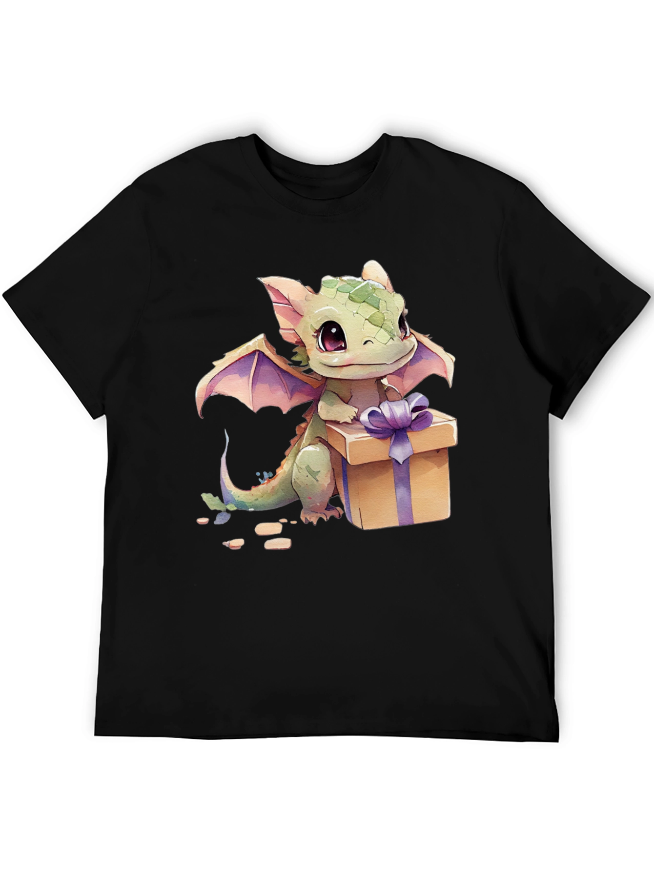 Black Cute Dragon Gift Tee view 5