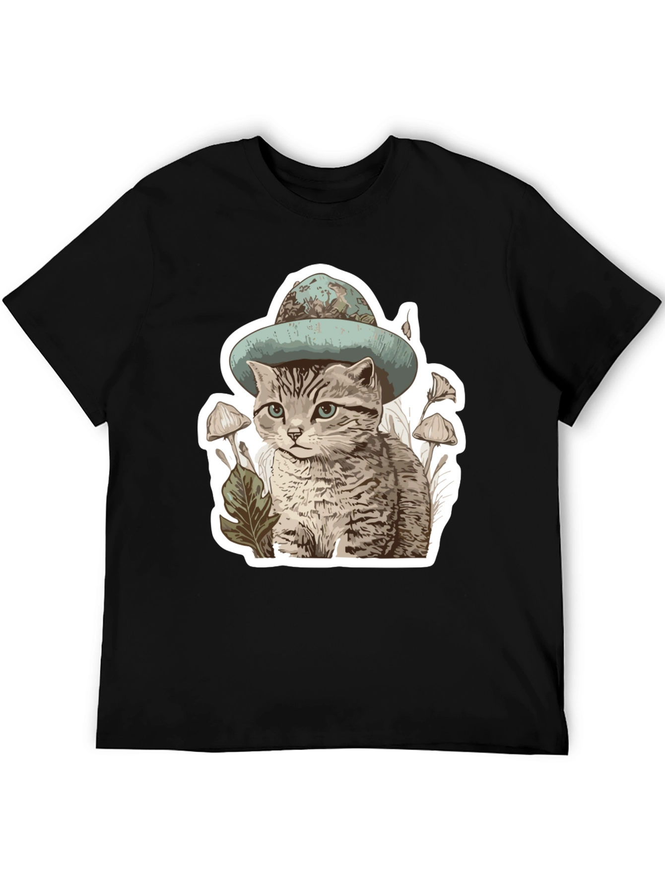Black Cat in Hat T-Shirt - Funky Graphic Tee view 5