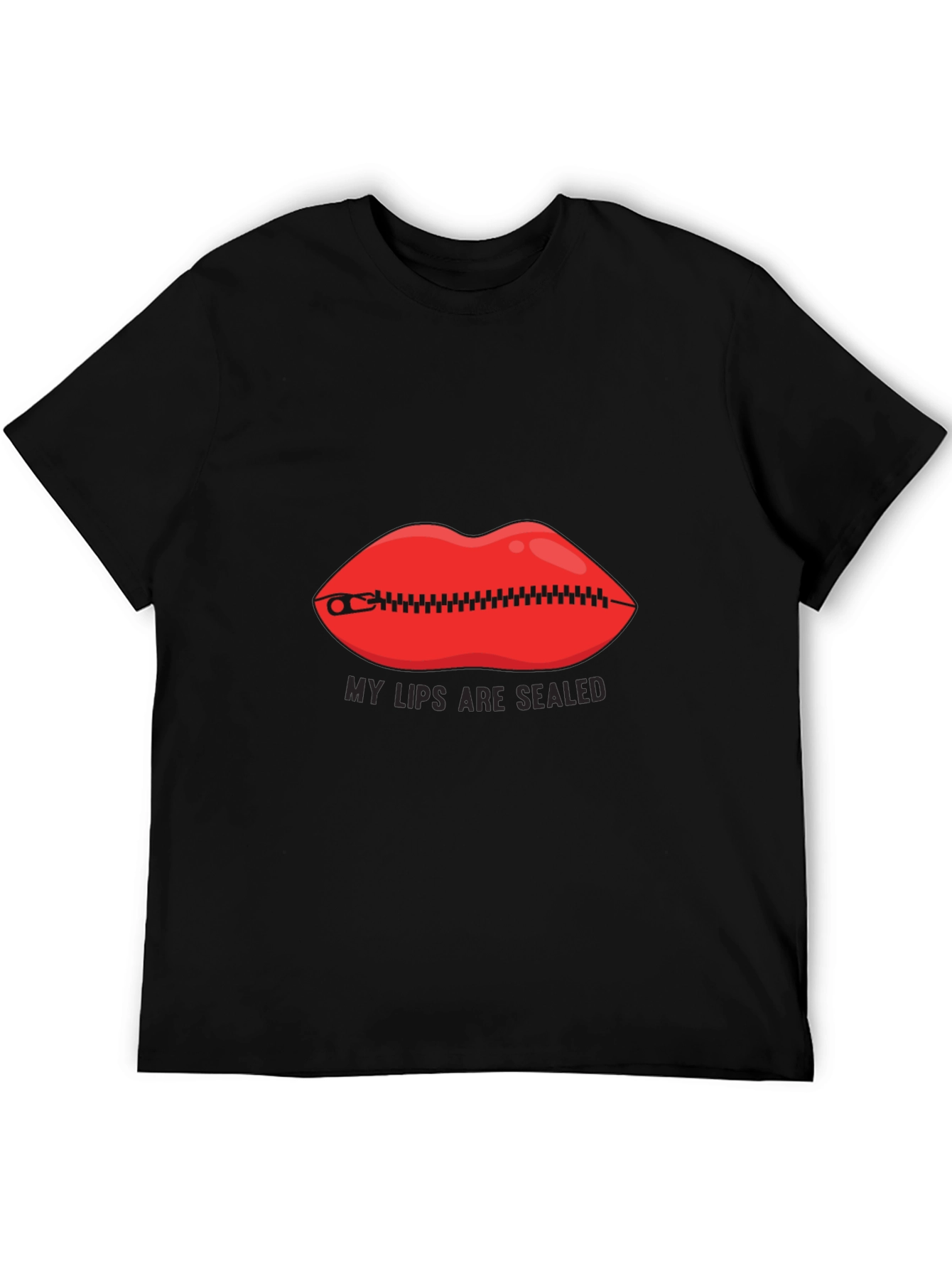 Black My Lips Are Sealed Graphic Tee - Funny Novelty Shirt view 5