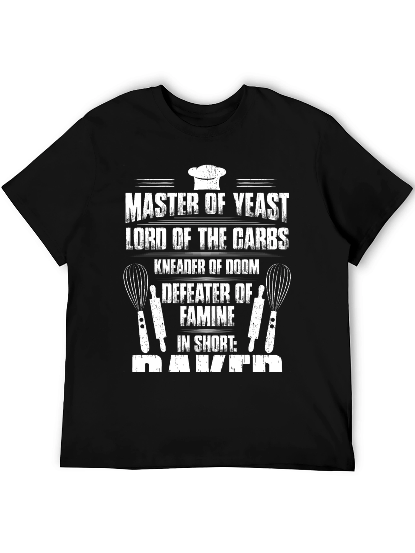 Black Master Baker T-Shirt - Funny Baking Tee view 5