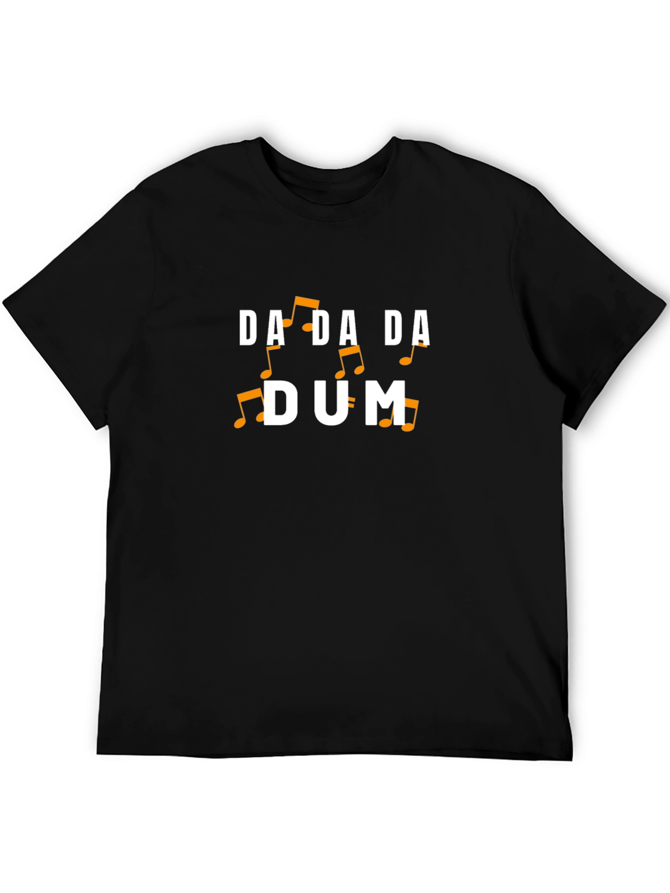 Black Da Da Da Dum Funny Music T-Shirt view 5
