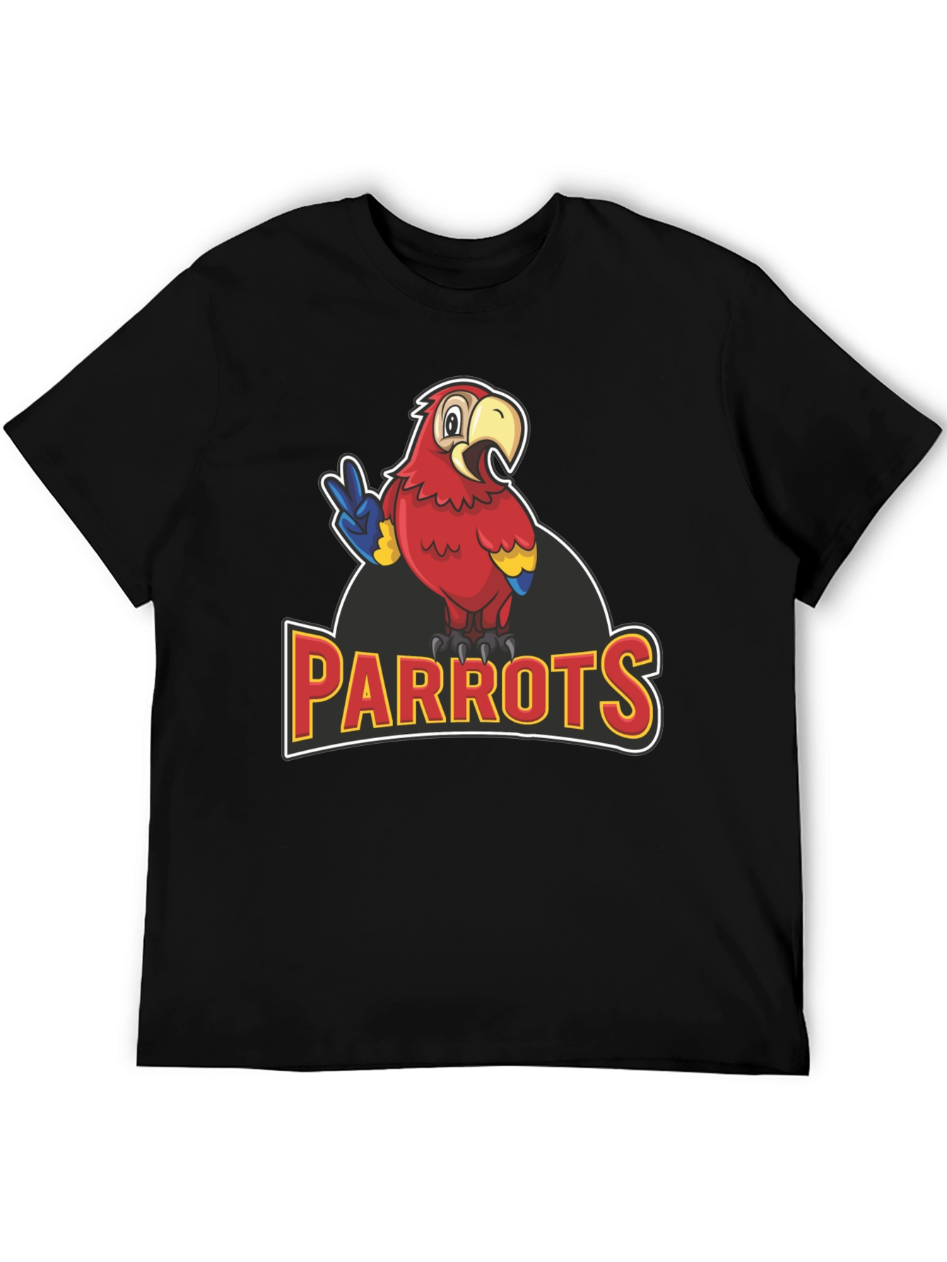 Black Parrots T-Shirt - Black Graphic Tee for Parrot Lovers view 5