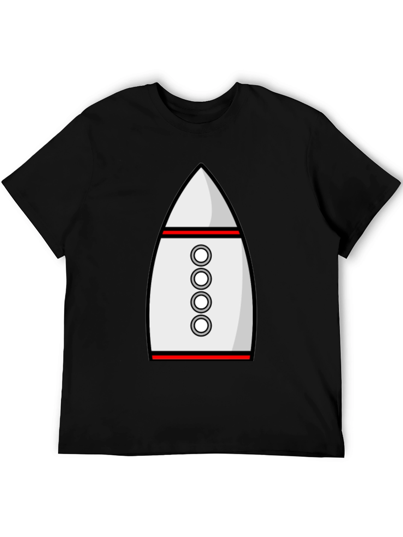 Black Rocket T-Shirt - Black Crew Neck Cotton Blend Tee view 5