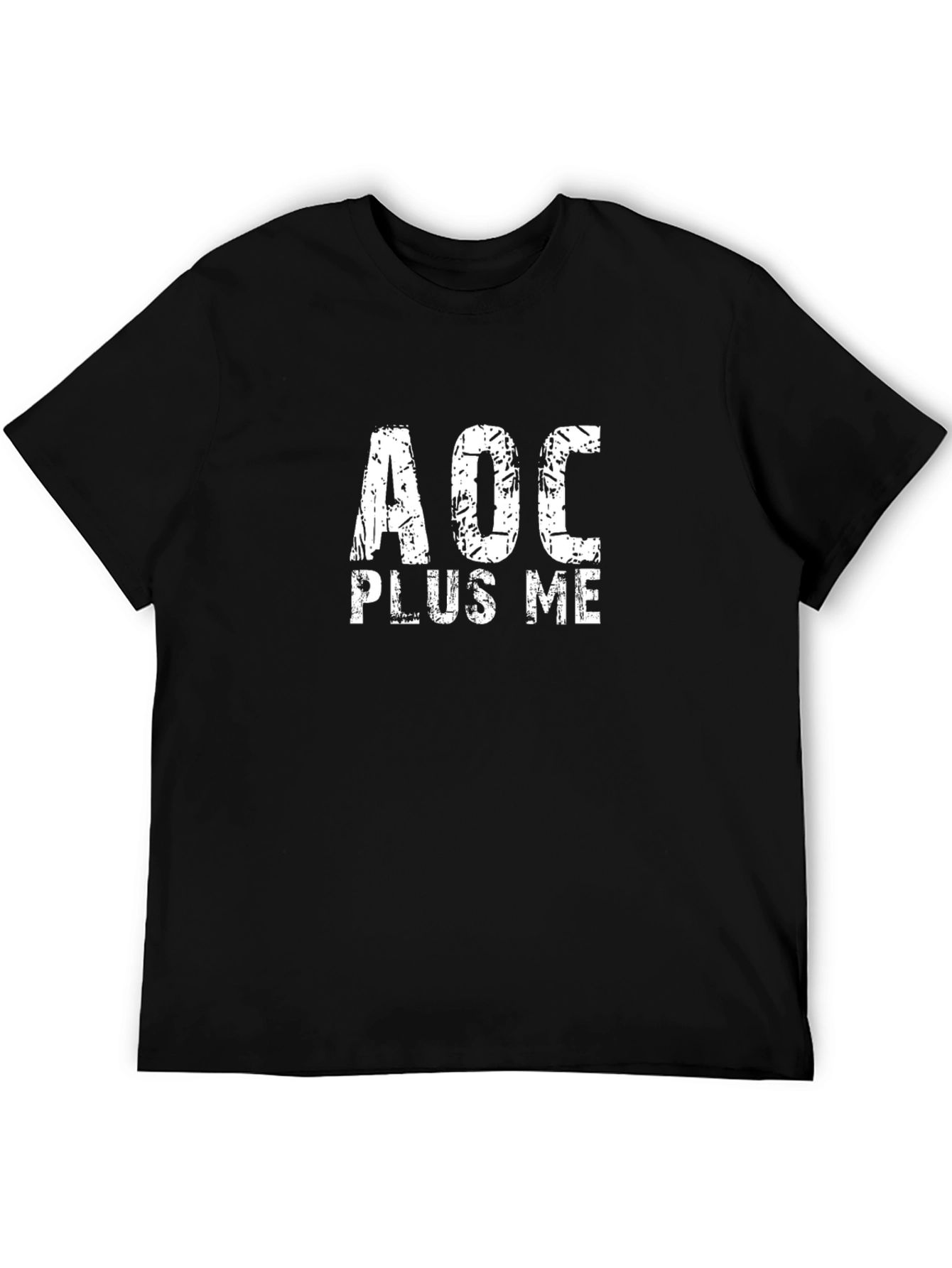 Black AOC Plus Me Graphic Tee - Political Statement Shirt view 5