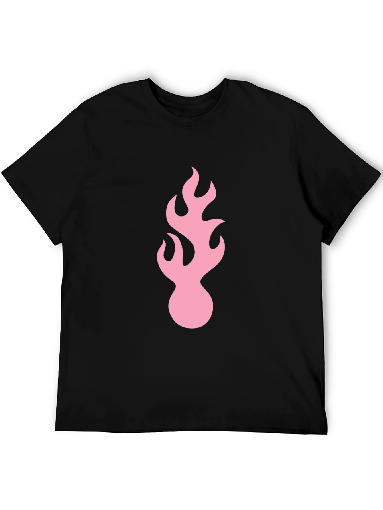 Black Black Tee with Pink Flame Graphic view 5