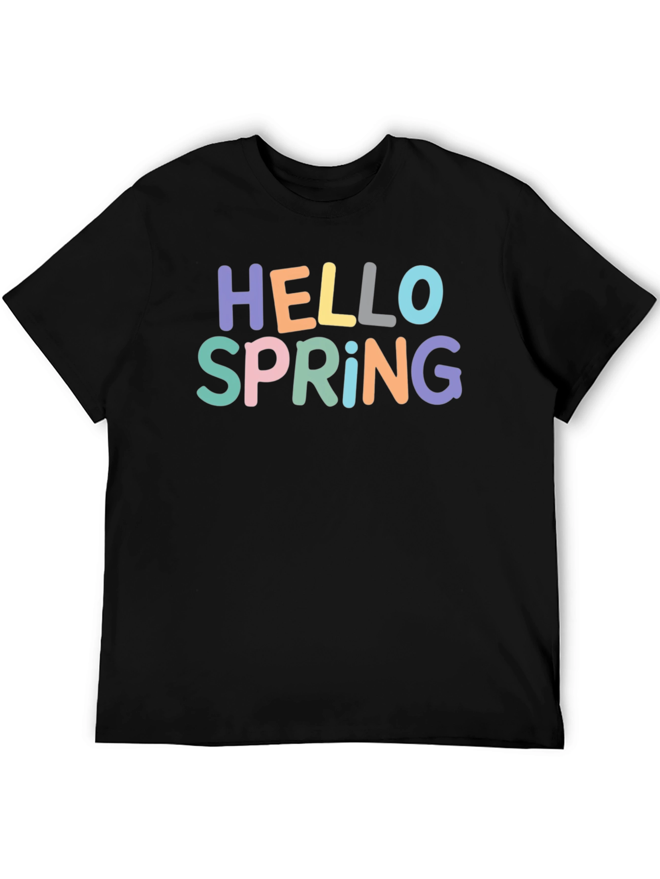 Hello Spring Graphic Tee - Short Sleeve Crew Neck T-Shirt - 5