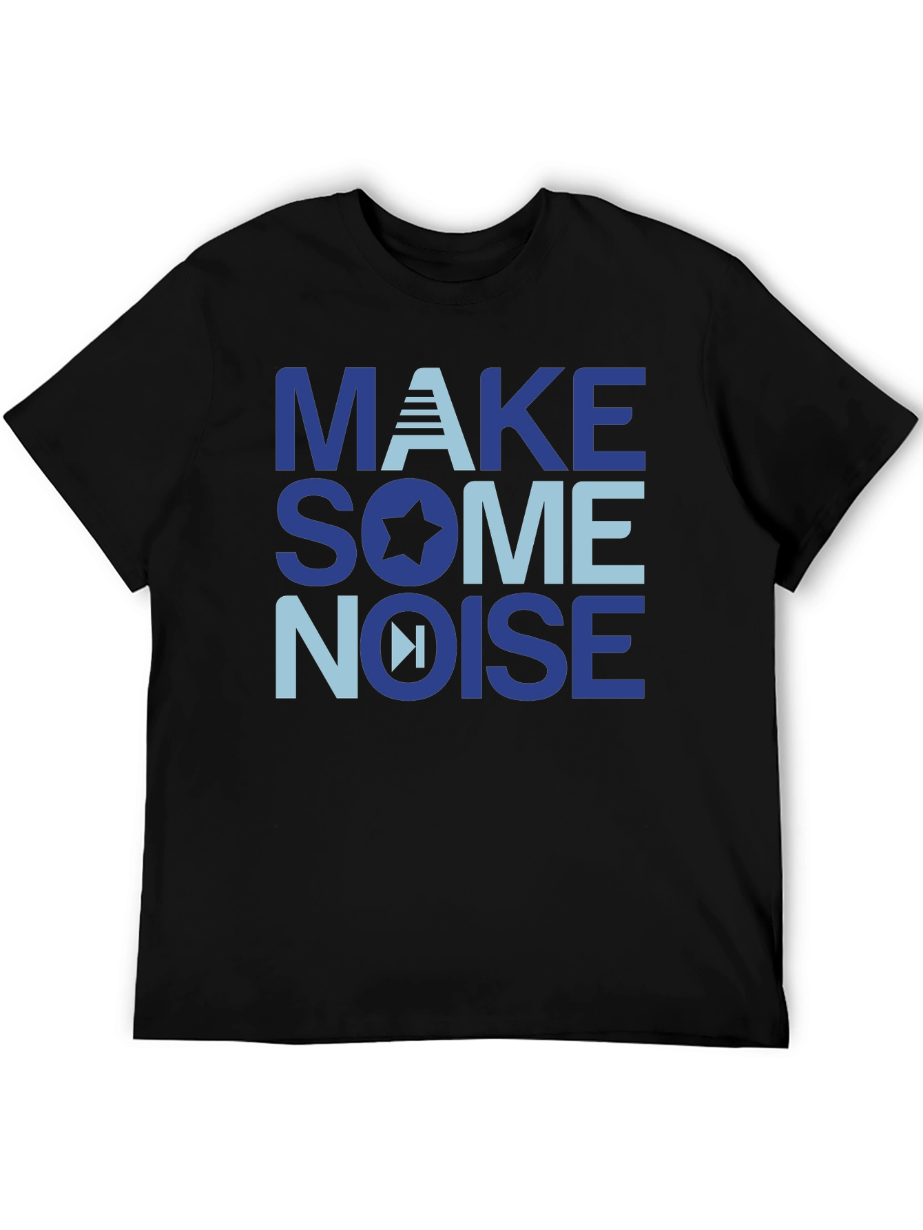 Black Make Some Noise Graphic T-Shirt - Soft Cotton Blend view 5