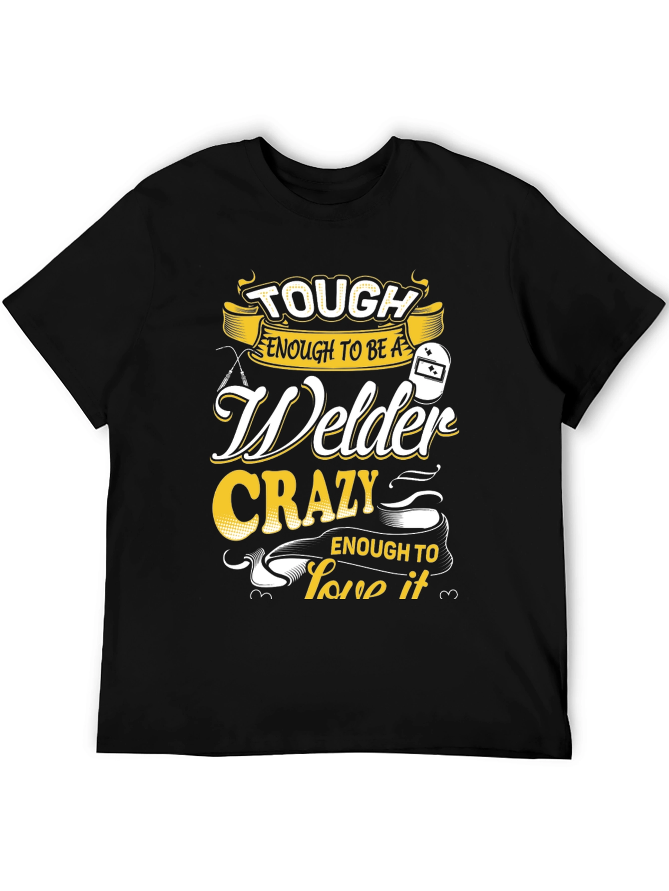Black Tough Welder Graphic Tee - Black Cotton Blend view 5