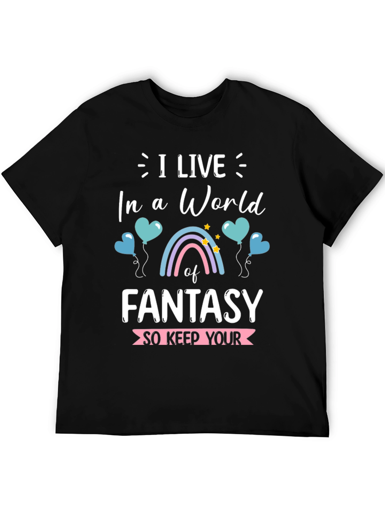 Black Fantasy World T-Shirt - Live Your Dream view 5