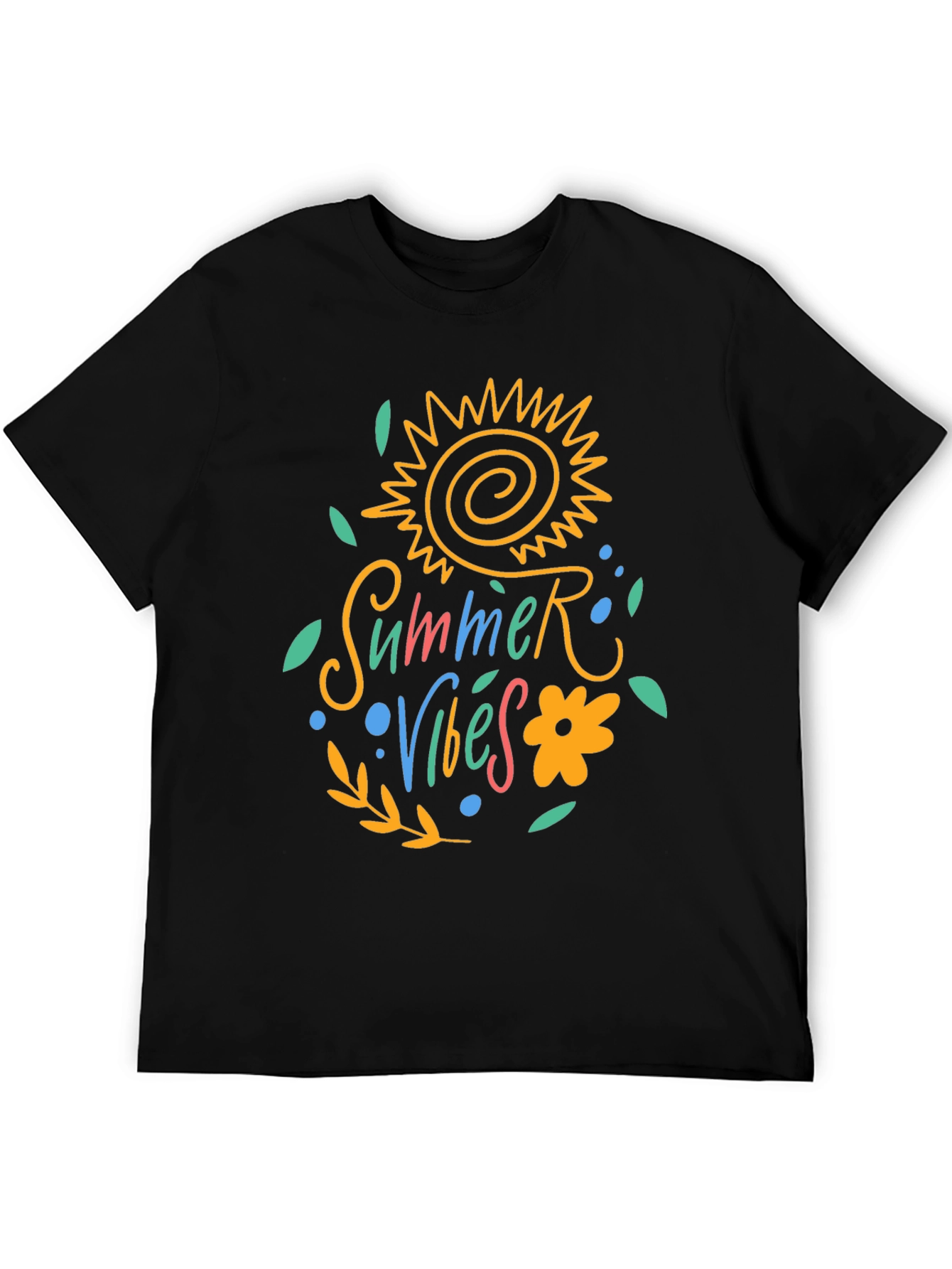 Black Summer Vibes Graphic Tee - Black view 5