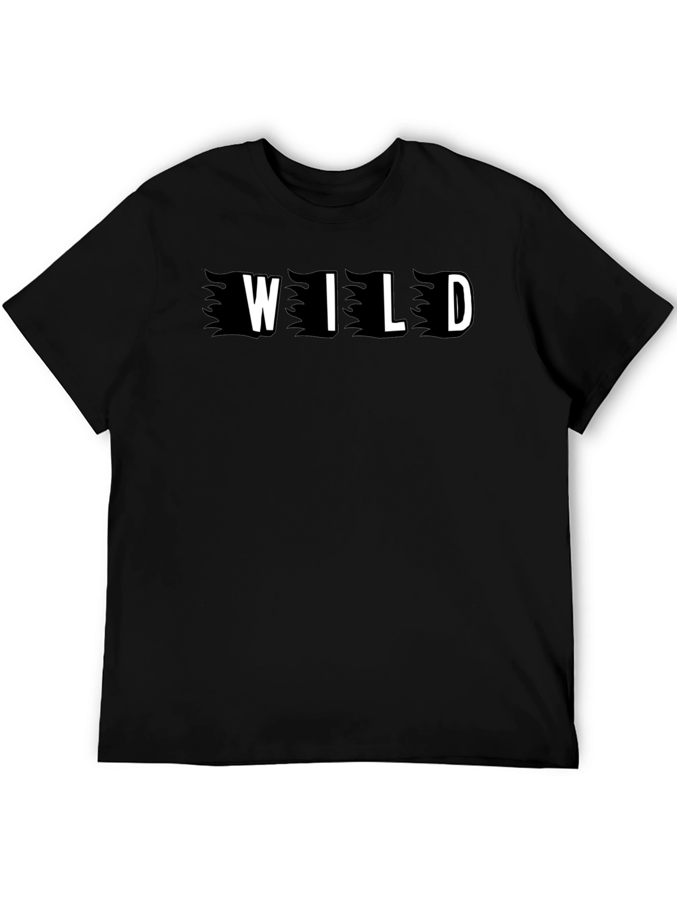 Black Wild Graphic Print Black Men's T-Shirt view 5
